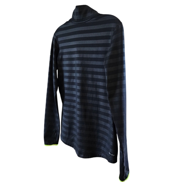 Nike Women's Black and Neon Green Striped Jacket - Picture 6 of 8